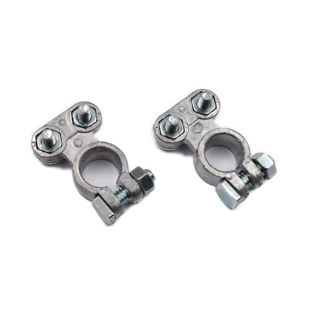 BATTERY CLAMPS UNIVERSAL FOR NORMAL POLES Extra info: Set of 2 pieces DIN poles (16 and 18 mm)